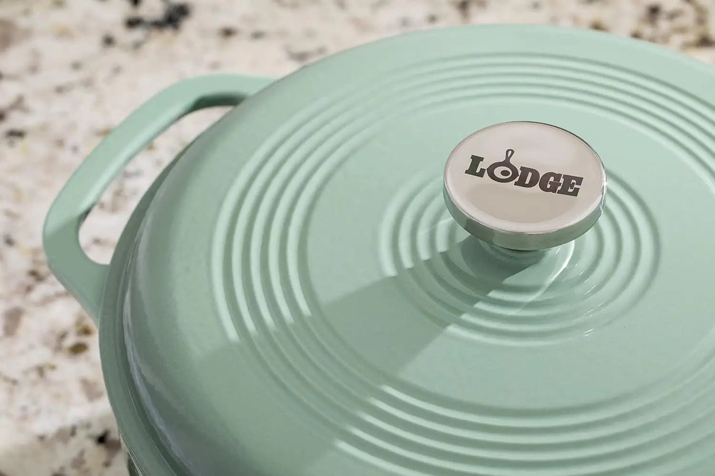 Lodge 6 Quart Enameled Cast Iron Dutch Oven with Lid – Dual Handles – Oven Safe up to 500° F or on Stovetop - Use to Marinate, C Wild Frontier Gear LLC