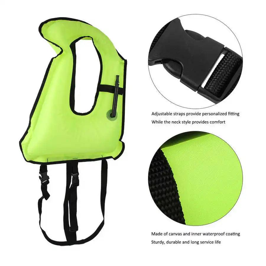 Snorkel Vest Adults Portable Life Jacket Inflatable Swim Vest Buoyancy Aid Swim Jackets - Wild Frontier Gear LLC