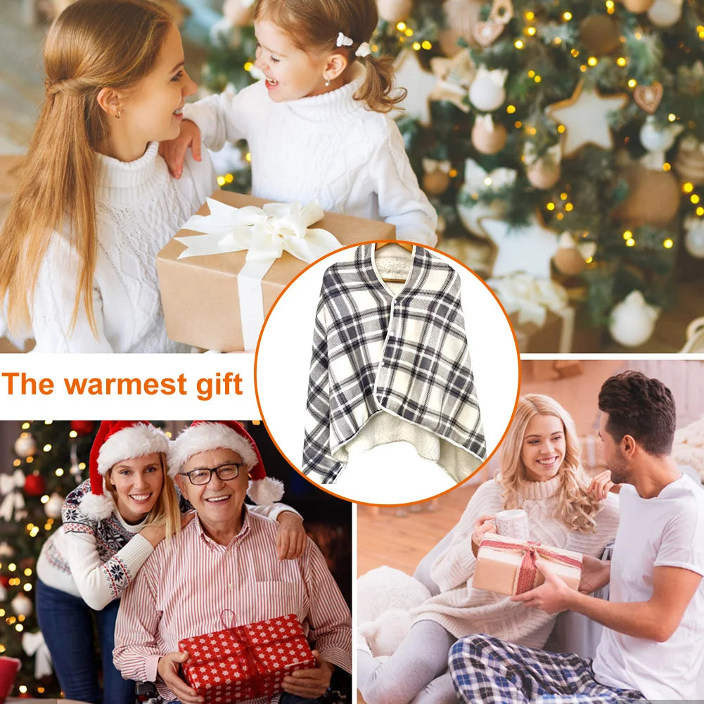 USB Charging Heated Blanket Shawl 3 Heating Levels Warm Carpet Wearable Electric Shawl for Outdoor Camping Home Office Sleeping Wild Frontier Gear LLC