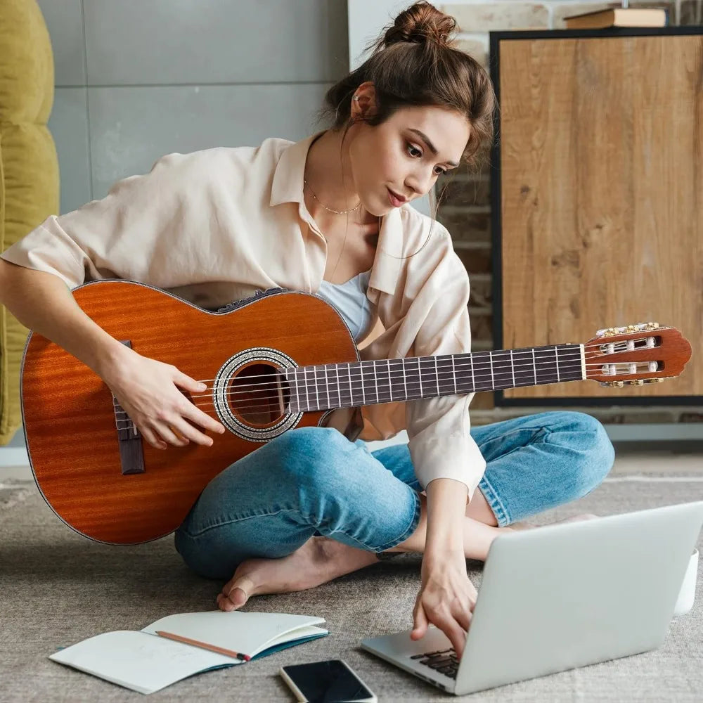 Guitar,Equipped with A4-band Equalizer EQ and Nylon Strings,Cut Nylon Strings,Classical Electric Guitar with Built-in Pickup Kit Wild Frontier Gear LLC