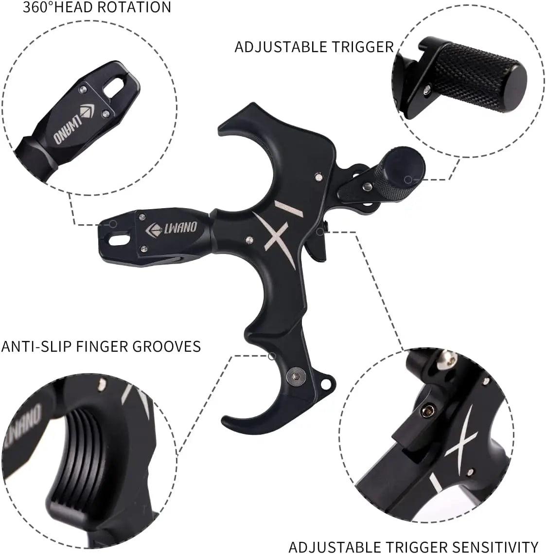 Compound Bow Thumb Bow Release, 3&4 Finger Grip Adjustable Archery Release Aids - Wild Frontier Gear LLC