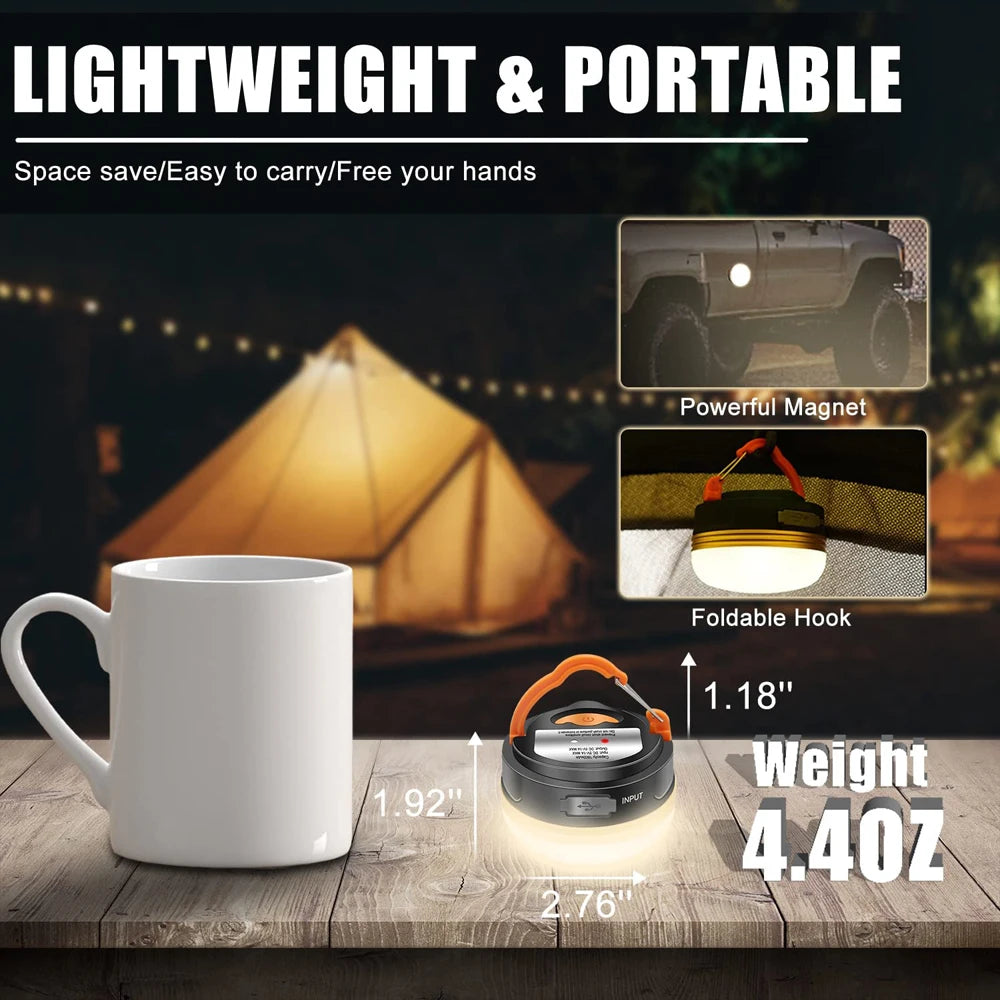 10W LED Camping Lantern Tents lamp 1800mAh Portable Camping Lights Outdoor Hiking Night Hanging lamp USB Rechargeable