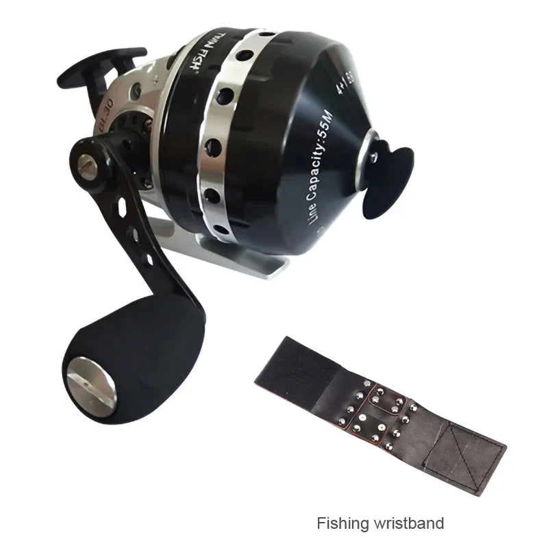 Fishing Spincast Reel 4+1BB Metal Spool BL30 Outdoor Slingshot REEL Shooting with PE Line 45M