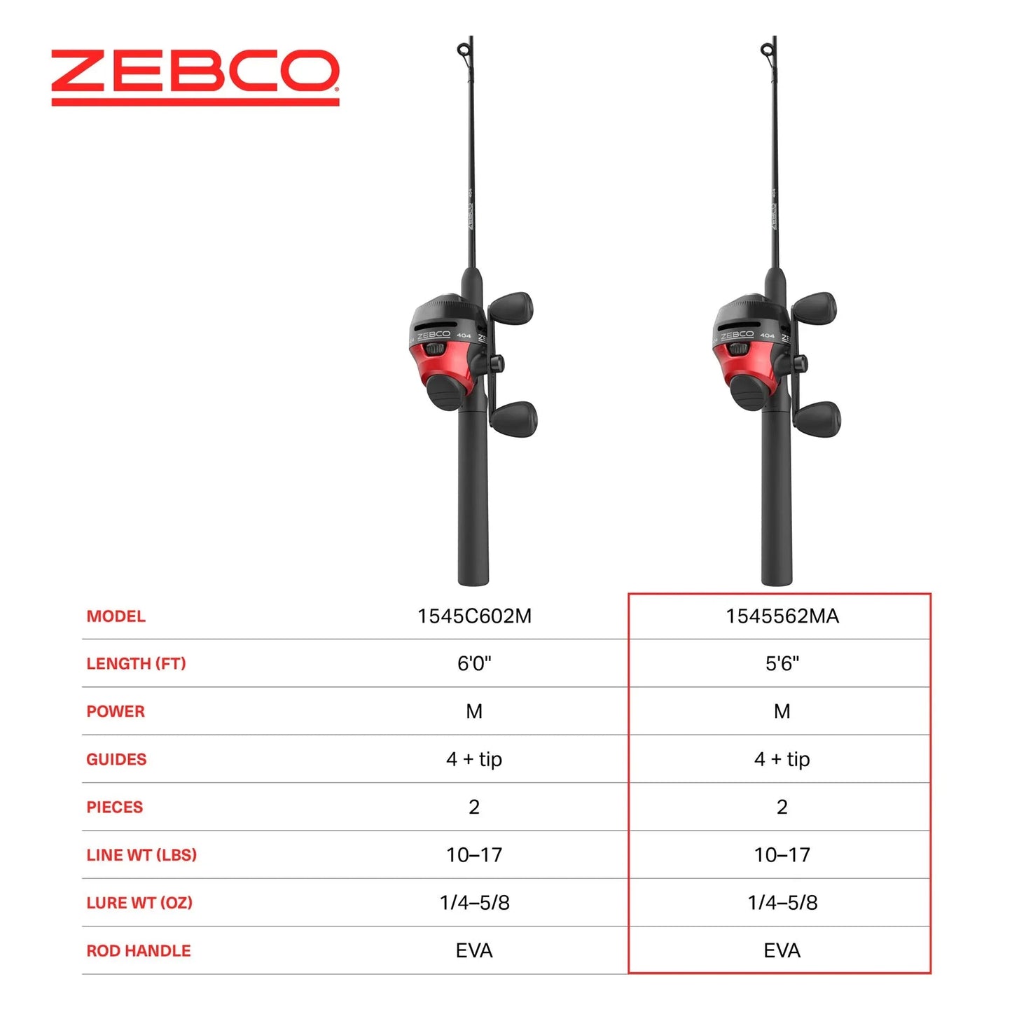 Zebco 404 Spincast Reel & Rod Combo: 5'6" 2-Piece Pole, Size 40 Reel, RH Retrieve, with 28-Piece Tackle Kit, Black/Red Wild Frontier Gear LLC
