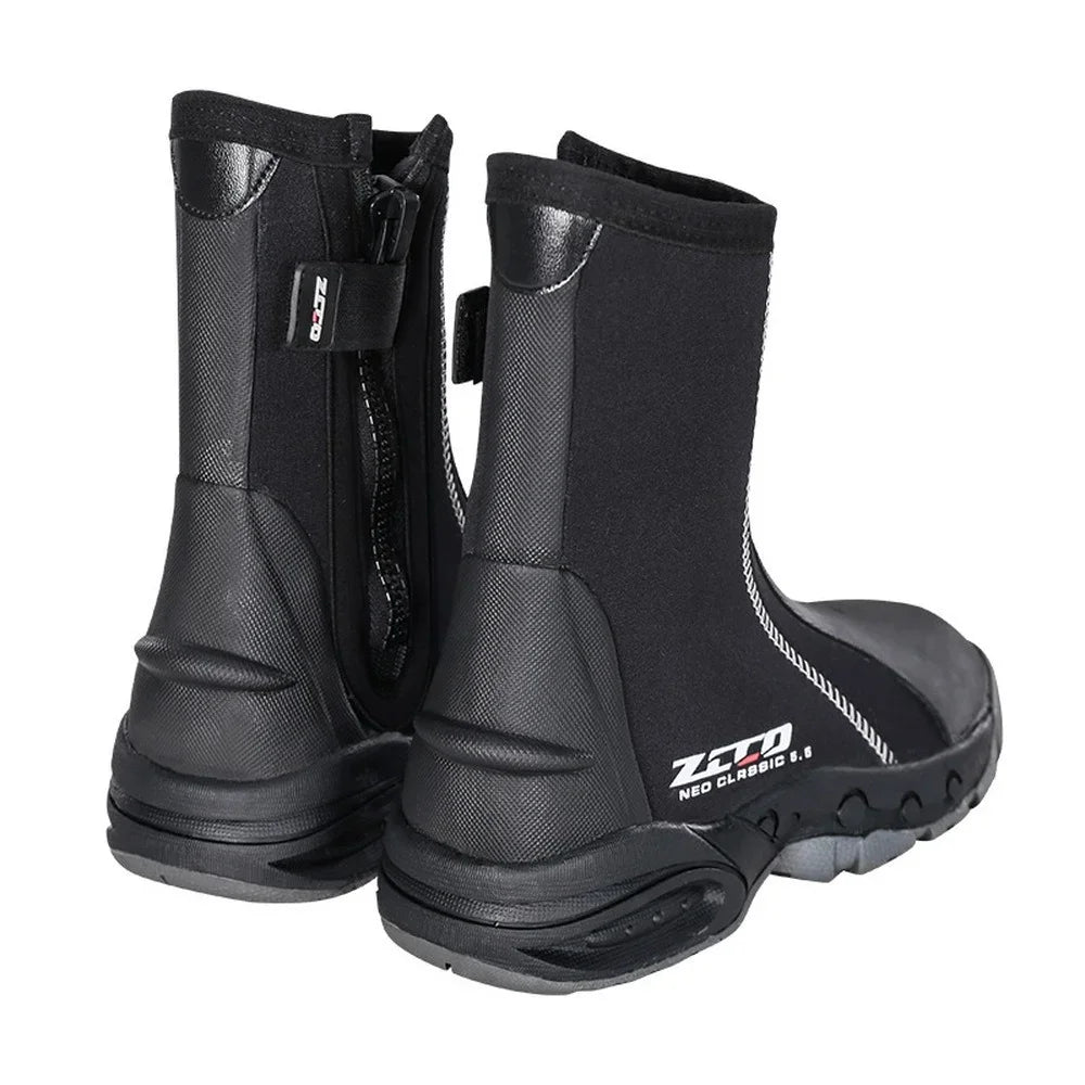 Men's 5MM Neoprene Diving Boots High Top Anti-Cold Anti-Slip Outdoor Beach Surfing Snorkeling Kayak Sailing Shoes
