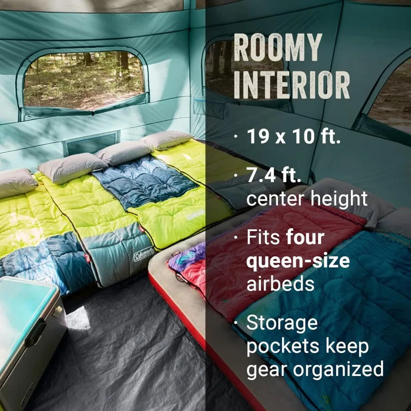 Coleman Skylodge 12-Person Tent with Screened Porch, Weatherproof Family Tent Includes Color-Coded Poles, Screened-in Porch Wild Frontier Gear LLC