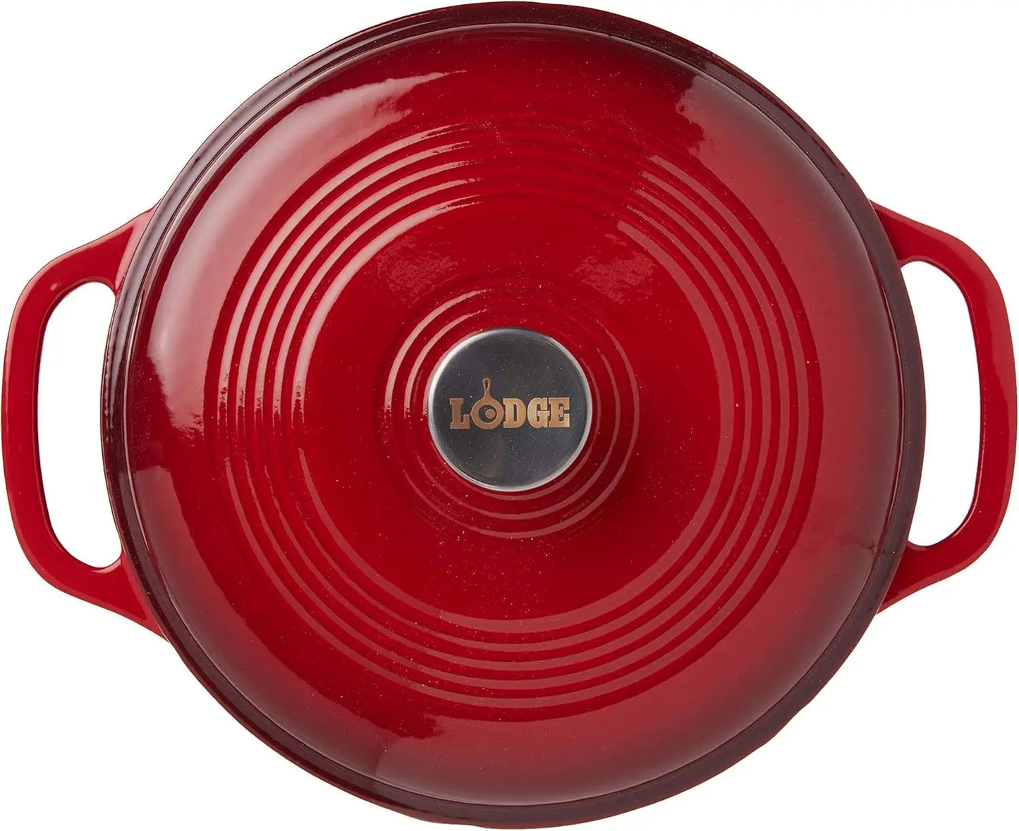 Lodge 6 Quart Enameled Cast Iron Dutch Oven with Lid – Dual Handles – Oven Safe up to 500° F or on Stovetop - Use to Marinate Wild Frontier Gear LLC