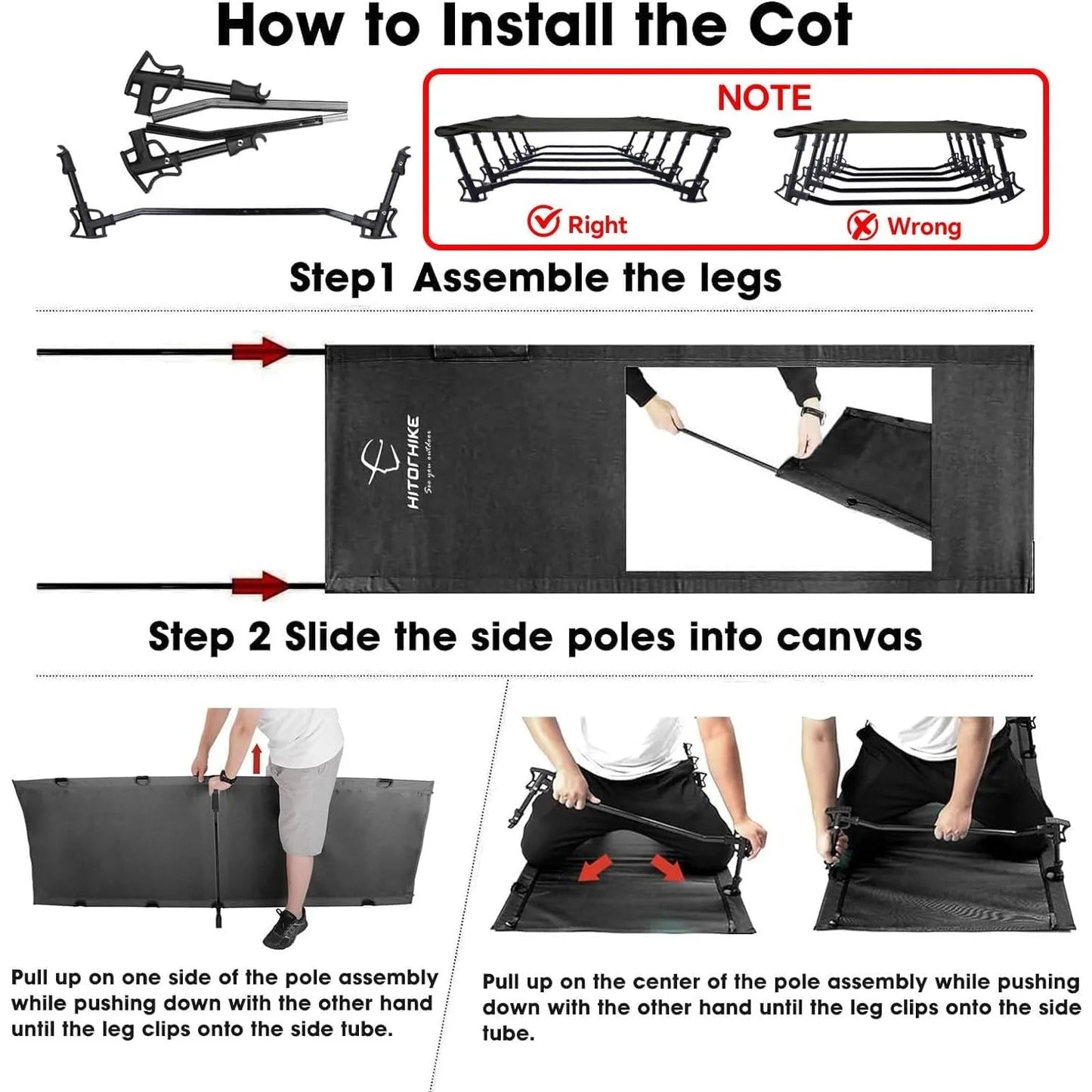 Camping Cot Compact Folding Cot Bed for Outdoor Backpacking Camping Cot Bed Wild Frontier Gear LLC