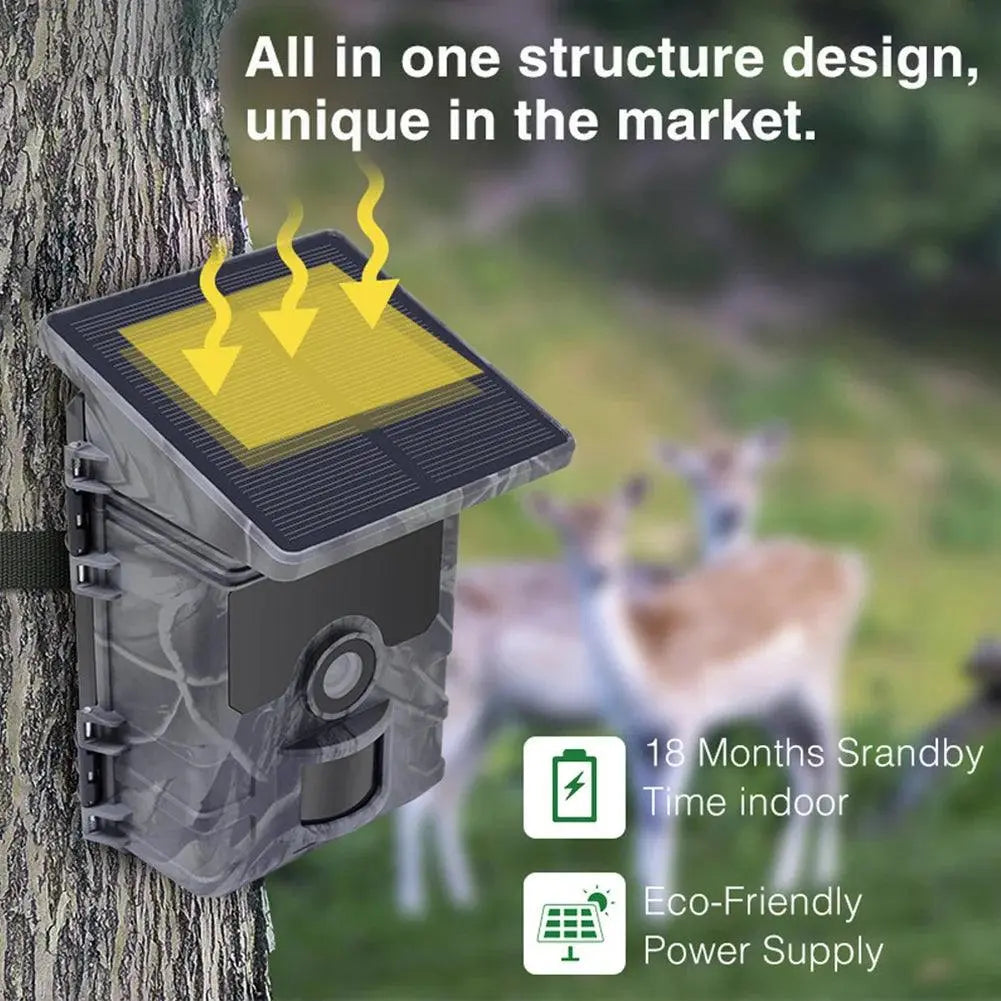 Solar-Powered Wildlife Camera 24MP 1080P with Infrared Night Vision and Fast Trigger Speed for Hunting and Observation - Wild Frontier Gear LLC