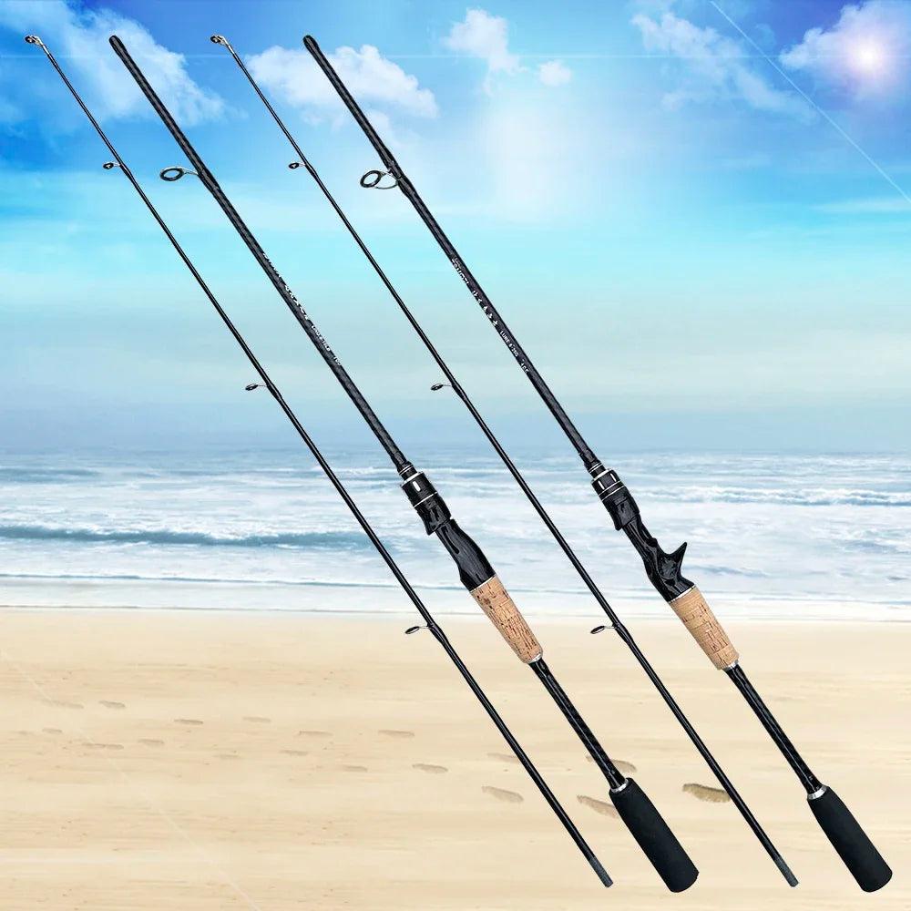 1.8M 1.65M Fishing Rod Carbon Fiber Spinning Casting Lure Pole Bait WT 8-25G Line WT 8-15LB Hard Fast Bass Fishing Rods - Wild Frontier Gear LLC