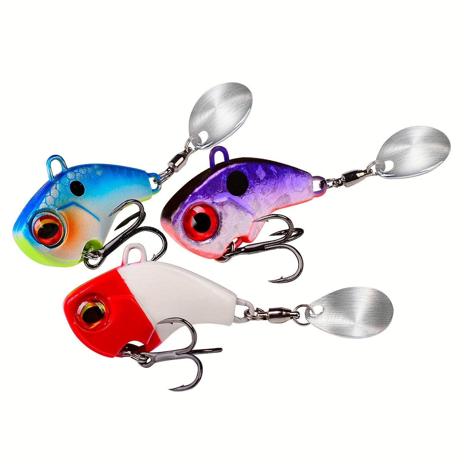 5-Piece Metal Fishing Spinner Blade Set for Bass - VIB Crankbait Lures in Various Weights (6g/10g/15g/21g/28g) - Wild Frontier Gear LLC