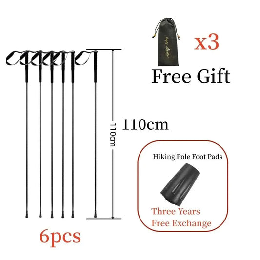 2024 New Carbon Fiber Trekking Pole 5-Section Trekking Pole Carbon Ultralight Portable Camping Trip Folding Trekking Pole - Wild Frontier Gear LLC