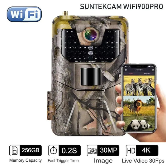 30MP 4K WiFi Hunting Camera with Bluetooth Control - Wireless Outdoor Surveillance & Night Vision Photo Trap - Wild Frontier Gear LLC