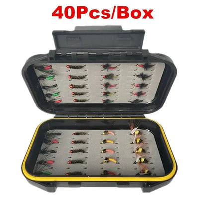 40/78/126Pcs/Box Mixed Styles Fly Fishing Lure Wet/Dry Nymph Artificial Flies Bait Pesca Tackle Trout Carp Kit - Wild Frontier Gear LLC
