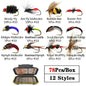 40/78/126Pcs/Box Mixed Styles Fly Fishing Lure Wet/Dry Nymph Artificial Flies Bait Pesca Tackle Trout Carp Kit - Wild Frontier Gear LLC