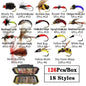 40/78/126Pcs/Box Mixed Styles Fly Fishing Lure Wet/Dry Nymph Artificial Flies Bait Pesca Tackle Trout Carp Kit - Wild Frontier Gear LLC