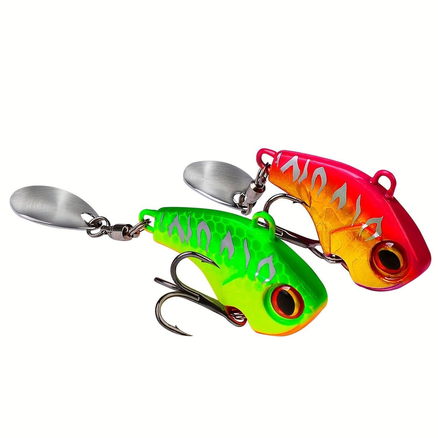 5-Piece Metal Fishing Spinner Blade Set for Bass - VIB Crankbait Lures in Various Weights (6g/10g/15g/21g/28g) - Wild Frontier Gear LLC
