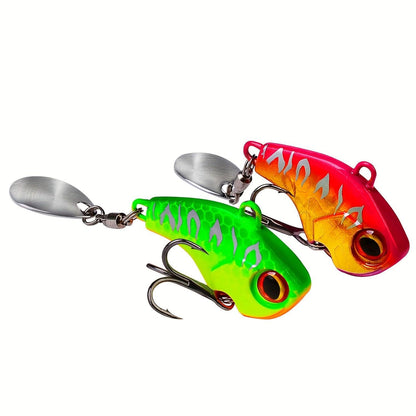 5-Piece Metal Fishing Spinner Blade Set for Bass - VIB Crankbait Lures in Various Weights (6g/10g/15g/21g/28g) - Wild Frontier Gear LLC