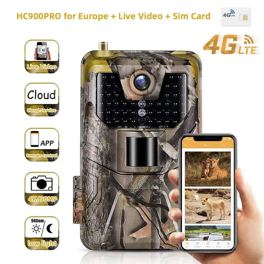 4G Wireless 30MP HD Trail Camera with Live Streaming and Cloud Support for Wildlife Surveillance and Hunting - HC900PRO - Wild Frontier Gear LLC