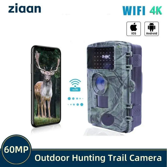 4K 60MP WiFi Outdoor Surveillance Camera with Night Vision and Waterproof Design for Wildlife Monitoring - Wild Frontier Gear LLC