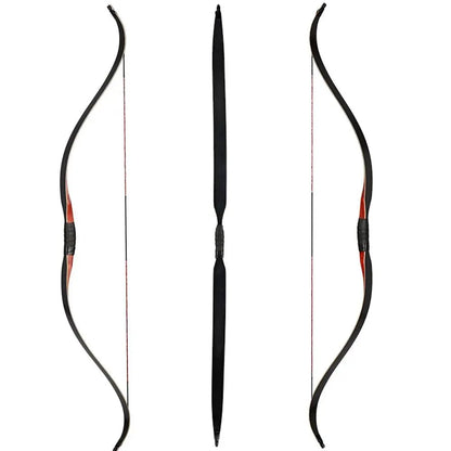 55-Inch Traditional Archery Bow with Red Pear Riser - 20-50lbs Hunting and Shooting Gear - Wild Frontier Gear LLC