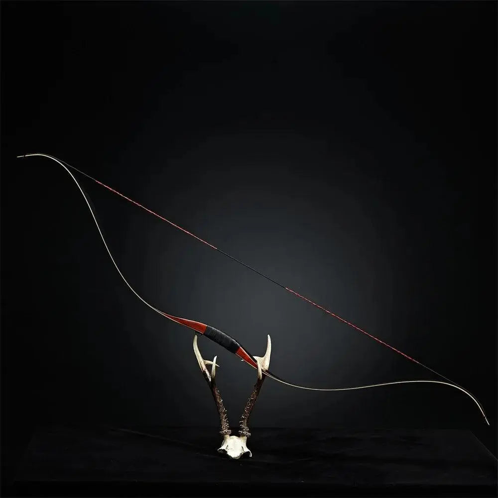 55-Inch Traditional Archery Bow with Red Pear Riser - 20-50lbs Hunting and Shooting Gear - Wild Frontier Gear LLC