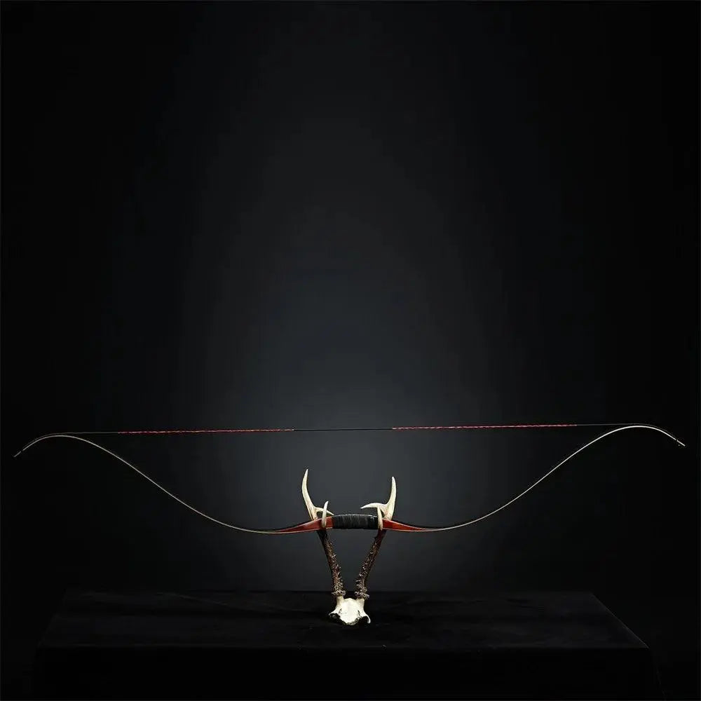 55-Inch Traditional Archery Bow with Red Pear Riser - 20-50lbs Hunting and Shooting Gear - Wild Frontier Gear LLC
