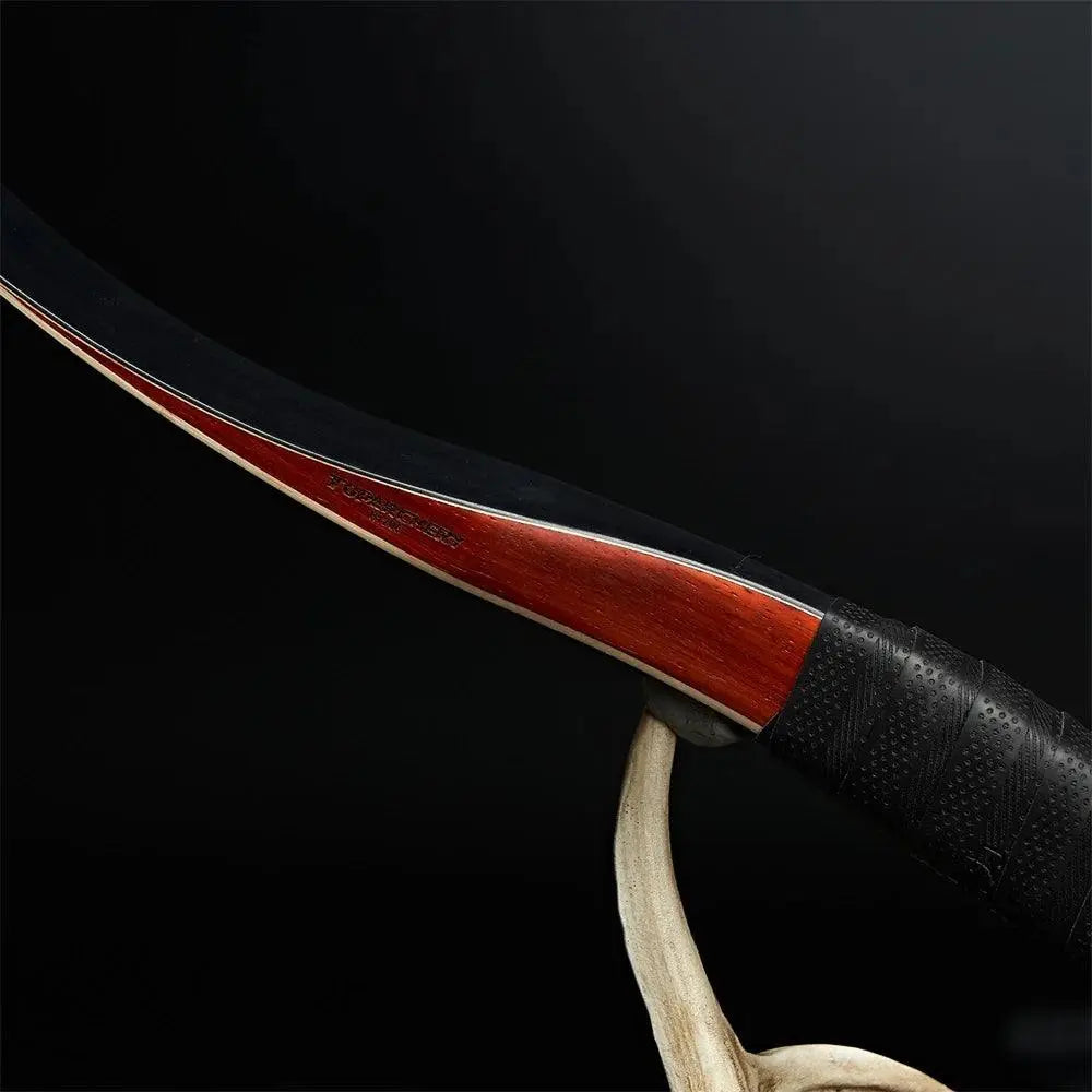 55-Inch Traditional Archery Bow with Red Pear Riser - 20-50lbs Hunting and Shooting Gear - Wild Frontier Gear LLC