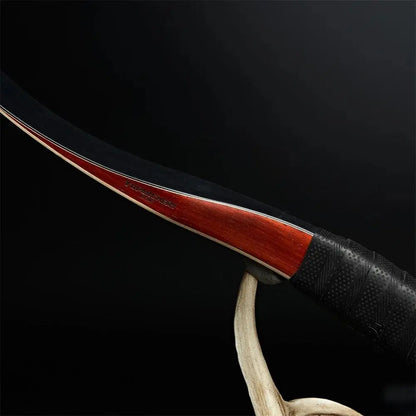 55-Inch Traditional Archery Bow with Red Pear Riser - 20-50lbs Hunting and Shooting Gear - Wild Frontier Gear LLC