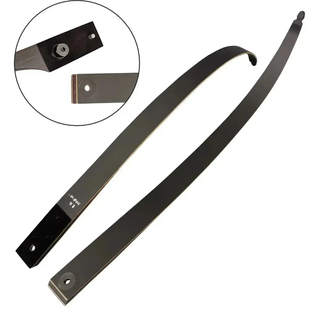 60" Right-Handed Black Hunter Recurve Bow 25-60lbs with Bamboo Core Limbs and Wooden Riser for American Hunting and Training - Wild Frontier Gear LLC