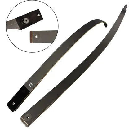 60" Right-Handed Black Hunter Recurve Bow 25-60lbs with Bamboo Core Limbs and Wooden Riser for American Hunting and Training - Wild Frontier Gear LLC