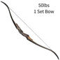 60" Right-Handed Black Hunter Recurve Bow 25-60lbs with Bamboo Core Limbs and Wooden Riser for American Hunting and Training - Wild Frontier Gear LLC
