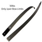 60" Right-Handed Black Hunter Recurve Bow 25-60lbs with Bamboo Core Limbs and Wooden Riser for American Hunting and Training - Wild Frontier Gear LLC