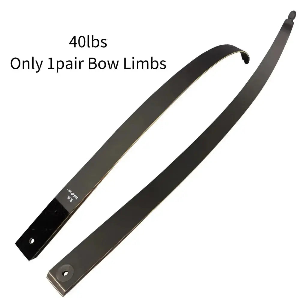 60" Right-Handed Black Hunter Recurve Bow 25-60lbs with Bamboo Core Limbs and Wooden Riser for American Hunting and Training - Wild Frontier Gear LLC