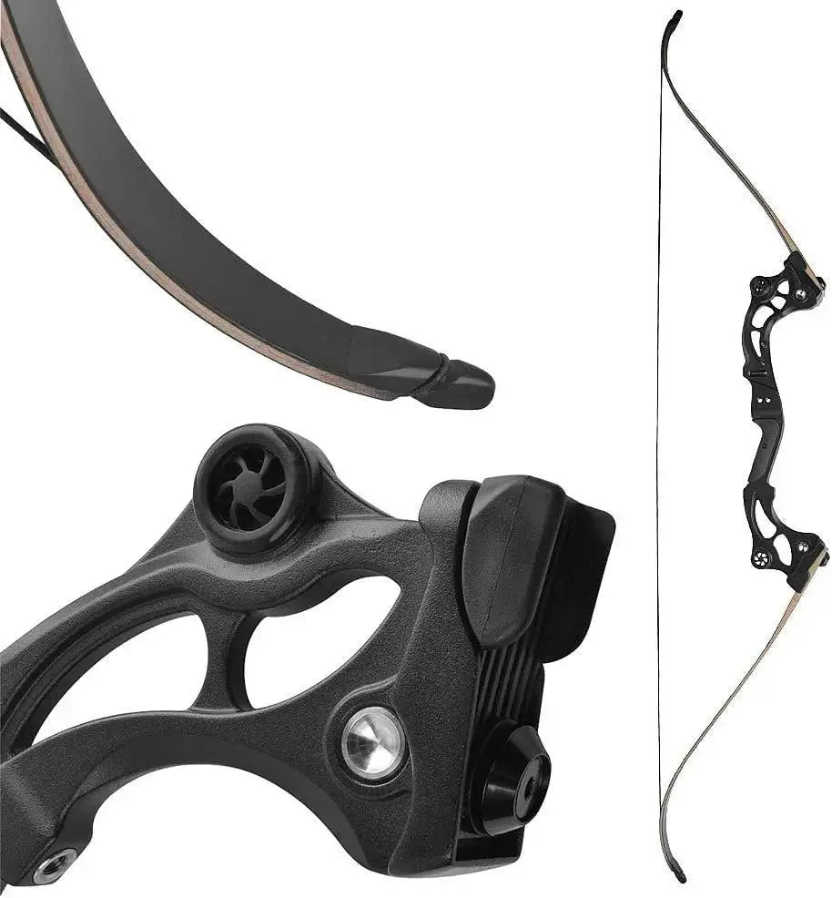 64-Inch Right-Handed Takedown Recurve Bow Set for Archery Competition and Hunting, Adjustable 30-55lbs Draw Weight - Wild Frontier Gear LLC