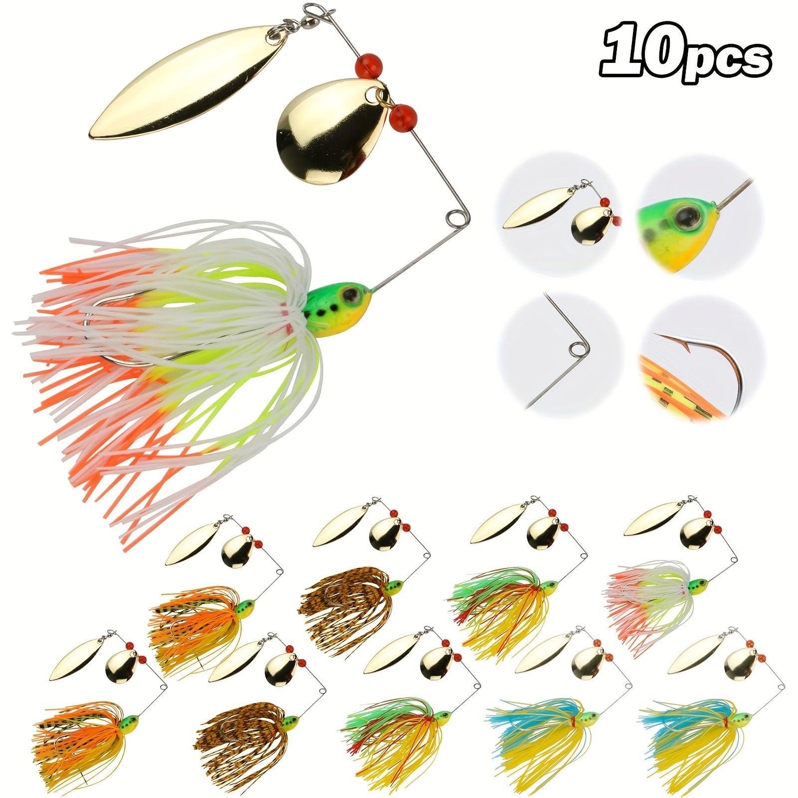 Goture Bass Fishing Lure Spinner Baits Kit - 10/15pcs Hard/Soft Buzzbaits for Freshwater and Saltwater Fishing - Wild Frontier Gear LLC