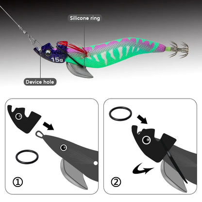 LETOYO 2PCS Luminous EGI for tip run squid lure TR Sinker weight eging for Webfoot Octopus Cuttlefish sea fishing accessories Wild Frontier Gear LLC