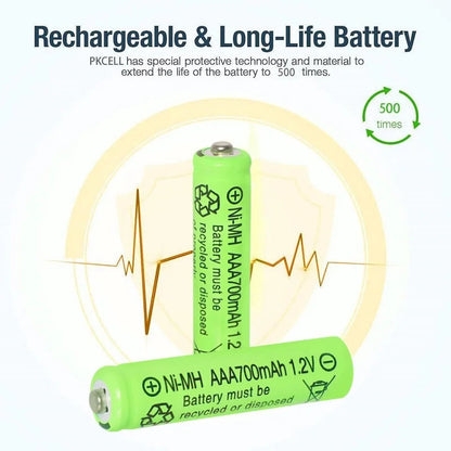 AAA Rechargeable Batteries Set 700mAh 1.2V Ni-MH Triple A Batteries High Capacity for Garden Landscaping Outdoor Solar Lights Wild Frontier Gear LLC