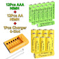 Skywolfeye 30pcs/24pcs/18pcs/12pcs/6pcs AA AAA NiMh 1.2V 700mah Rechargeable Battery Set with 6 Slot Battery Charger Wild Frontier Gear LLC