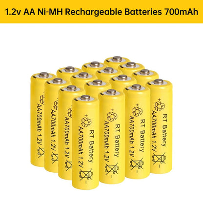 2-20Pcs AA Battery 1.2V 700mAh Ni-MH AA Rechargeable Batteries 700mAh Battery for Garden Solar Lights Toys Watch MP3 Player Wild Frontier Gear LLC