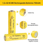2-20Pcs AA Battery 1.2V 700mAh Ni-MH AA Rechargeable Batteries 700mAh Battery for Garden Solar Lights Toys Watch MP3 Player Wild Frontier Gear LLC