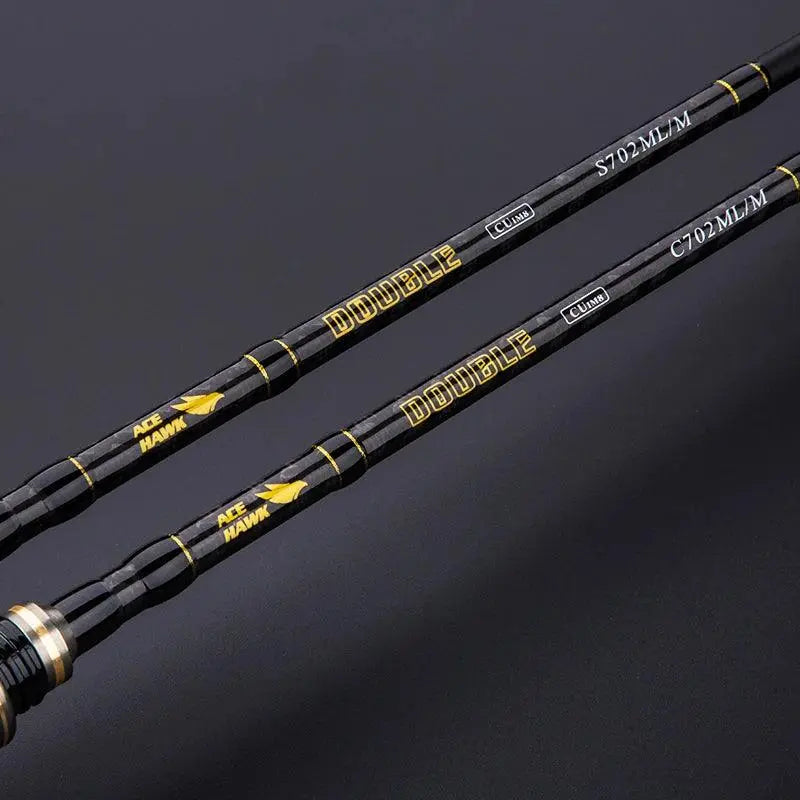 ACE HAWK 2.1m M/ML Double Tips Bass Fishing Rod Cheap China Lure Pole 4-15g Casting Light Jigging Tackle 2 Sections - Wild Frontier Gear LLC