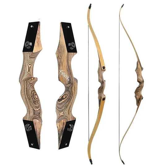 BLACK HUNTER 60'' Traditional Recurve Bow for Hunting - Adjustable 25-60lbs Right/Left Hand with Tech Wood and Bamboo Lamination - Wild Frontier Gear LLC