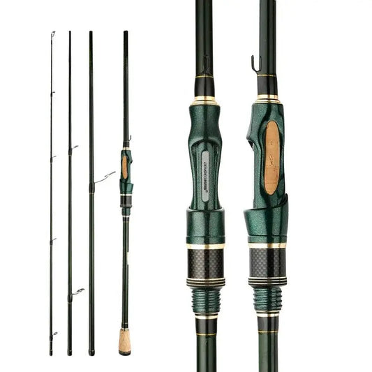 CEMREO Spinning Casting Carbon Fishing Rod 4-5 Sections 1.8m/2.1m/2.4m Portable Travel Rod Spinning Fishing Rods Fishing Tackle - Wild Frontier Gear LLC