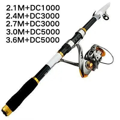 Carbon Fiber Fishing Rod Or Rod Reel Combos Portable Telescopic Fishing Pole 13BB Spinning Reel Fishing Set - Wild Frontier Gear LLC