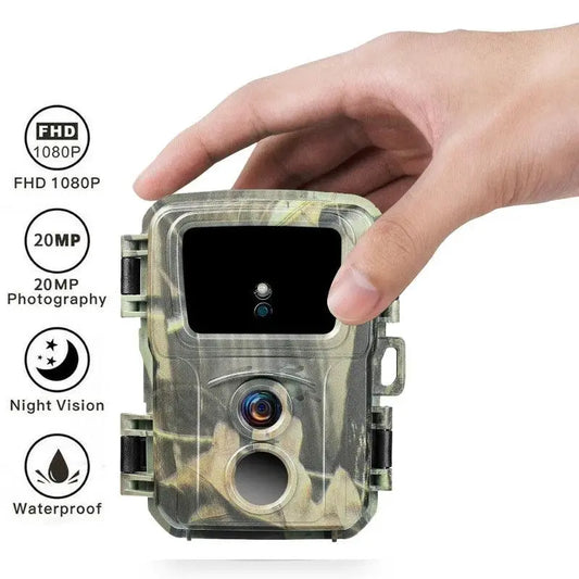 Compact 20MP Waterproof Night Vision Trail Camera with 1080P Video and Fast Trigger Speed for Wildlife Surveillance - Wild Frontier Gear LLC