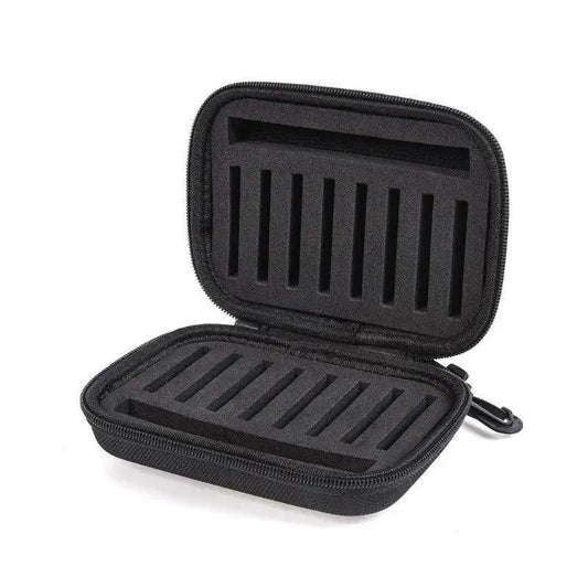 Compact EVA Storage Case for Fly Fishing Lures with Foam Insert and Trout Hooks - Wild Frontier Gear LLC