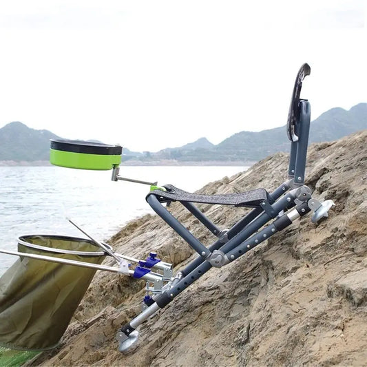 Folding Camping Chair Stool Portable Fishing Chair 180 Degree Adjustable Backrest Four-leg Recliner Aluminum Alloy Fish Chair - Wild Frontier Gear LLC