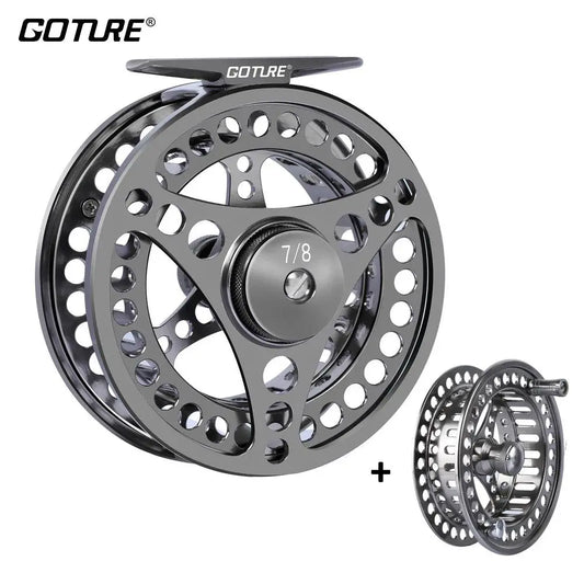Goture CNC-Machined Large Arbor Fly Fishing Reel 2+1BB 1:1 for 3/4 5/6 7/8 9/10 WT - Ideal for Trout, Pike & Carp Fishing - Wild Frontier Gear LLC