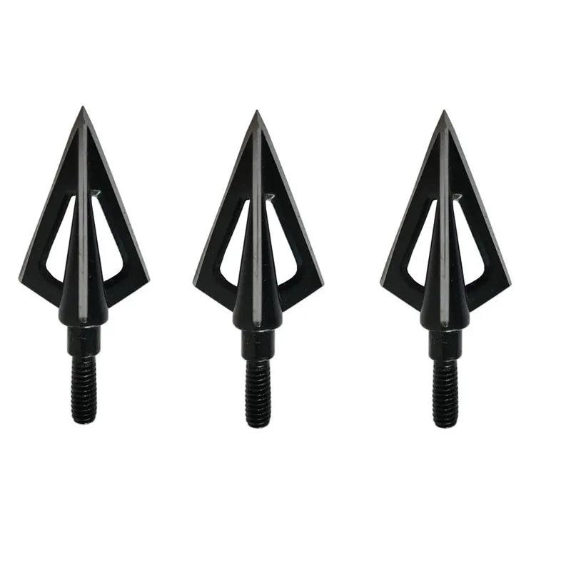 3/6/12pcs 100Gr Archery Blade Arrowhead Stainless Steel Broadhead 3 Blades Target Point Tips Hunting Arrow Accessory - Wild Frontier Gear LLC